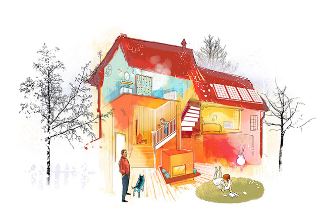 Illustration für Heizen mit Holz (c) Biofire Schweiz Ag