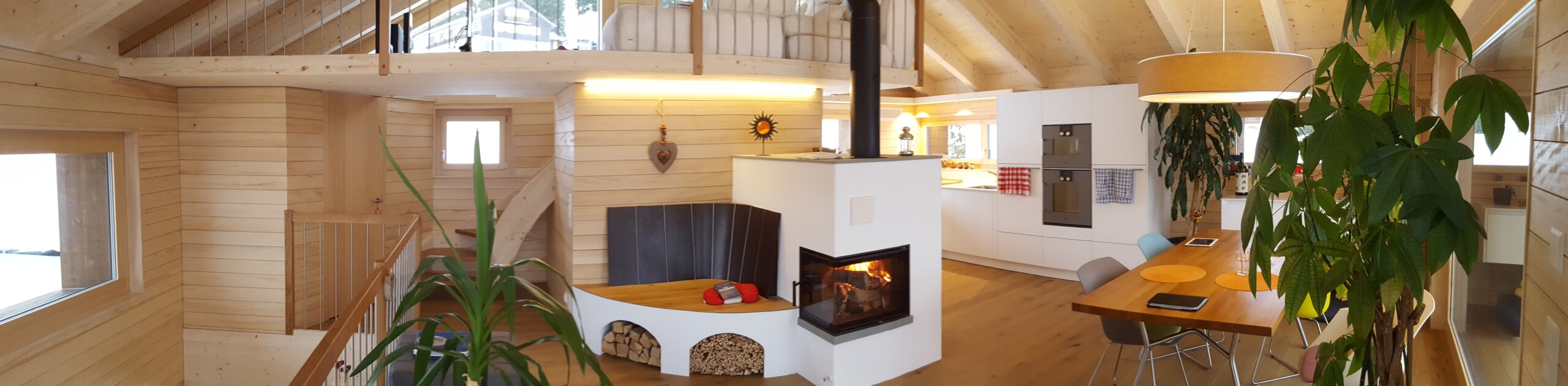 Biofire als Ganzhausheizung in einem Holzhaus Neubau. Umgesetzt von Biofire Schweiz AG.