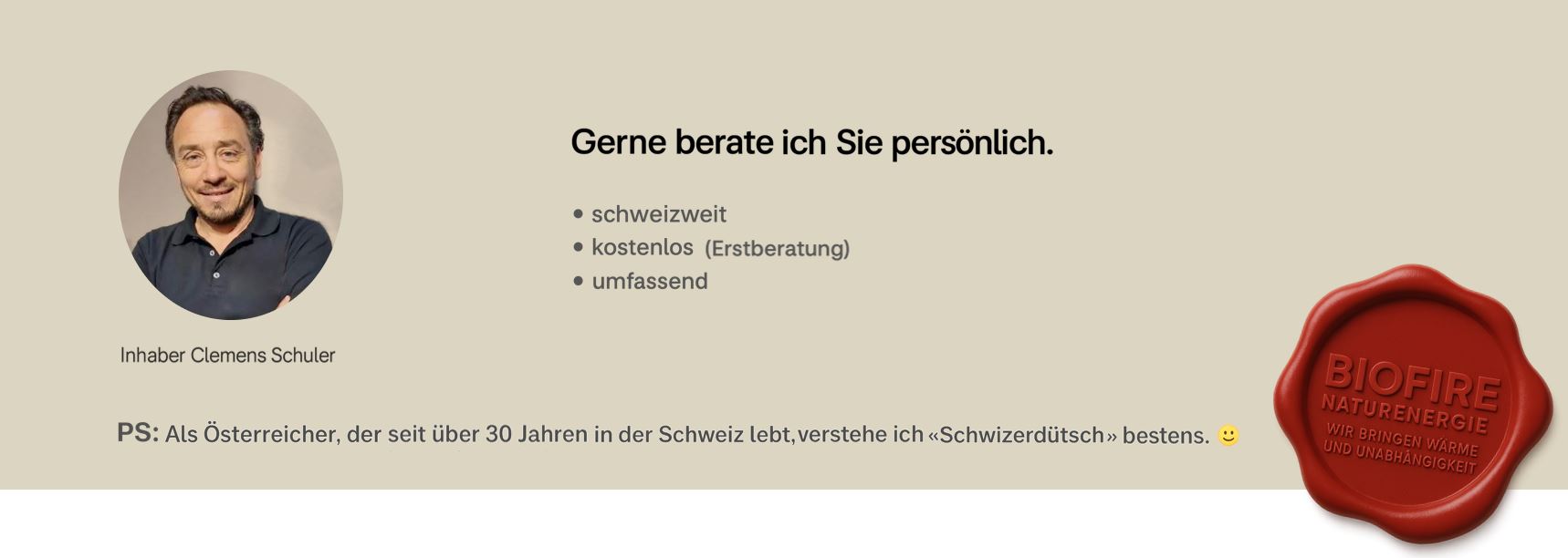 Kontakt Titelheader Beratung Biofire Schweiz Ag